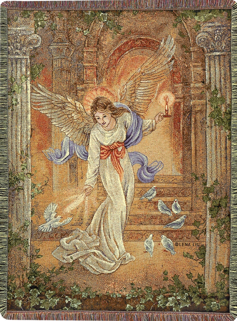 Manual Woodworker Manual 50 x 60-Inch Tapestry Throw, Angel of Light,Bedroom - Image 1